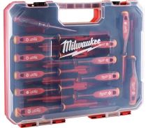 Придбати - викрутку  Набір тригранних викруток Milwaukee VDE SL/PH/PZ/T+тестер напруги 12од., пластиковий кейс (4932479095)