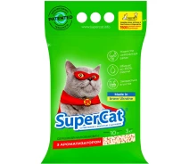 Придбати - наполнитель для туалетов  Наповнювач SuperCat з ароматизатором 3кг (зелений) (4820082490225)