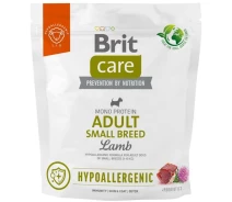 Придбати - корм для собаки  Корм сухий для собак Корм ​​сухий Brit Care Dog Hypoallergenic Adult Small Breed д/дорослих собак малих порід ягню 1кг (8595602566136)