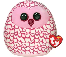 Придбати - велику м'яку іграшку  М'яка іграшка TY Squish-A-Boos Рожева сова "PINKY" 20 см (39300)