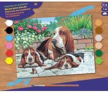 Придбати - картину за номерами  Набір для творчості Sequin Art PAINTING BY NUMBERS SENIOR Basset Hounds (SA0044)
