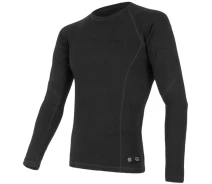 Придбати - чоловічу термобілизну  Термофутболка чоловіча Sensor Merino DF LS black 15100021, SM11M-black-XXXL (SM11M-black-XXXL)