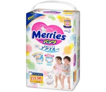 Придбати -  Підгузники-трусики Merries для дітей ХL 12-22 кг 38 шт (4901301230676)