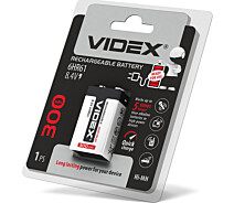 Придбати - батарейку та аккумулятор  Акумулятори Videx 6HR61 300mAh blister/1шт