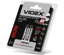 Придбати - батарейку та аккумулятор  Акумулятори Videx HR03 / AAA 800mAh double blister/2 шт