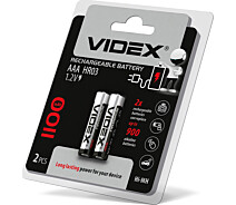 Придбати - батарейку та аккумулятор  Акумулятори Videx HR03/AAA 1100mAh double blister/2шт