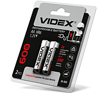 Придбати - батарейку та аккумулятор  Акумулятори Videx HR6 / AA 600mAh double blister/2шт