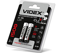 Придбати - батарейку та аккумулятор  Акумулятори Videx HR6/AA 1500mAh double blister/2шт
