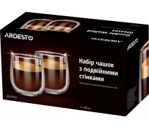 Придбати - чашку и кружку  Набір чашок з подвійними стінками Ardesto, 300мл, 10,3см, 2шт, боросилікатне скло (AR2630GP)