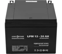 Придбати - акумулятор для ДБЖ та інверторів  Акумулятор LogicPower LPM 12V 26AH (LPM 12 - 26 AH) AGM