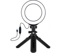 Придбати - кільцеве світло  Кільцева USB LED лампа Puluz PKT3058B 4.7" + штатив 12 см