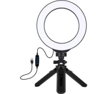 Придбати - кільцеве світло  Кільцева USB LED лампа Puluz PKT3059B 6.2" + настільний штатив