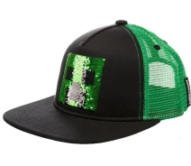 Придбати - подарок для геймеров  Бейсболка Jinx Minecraft Creeper Sequin Youth Green (JINX-10305)