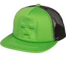 Придбати - подарок для геймеров  Бейсболка Jinx Minecraft Who’s Deboss Creeper Youth Snap Back Hat One Size Green (JINX-10370)