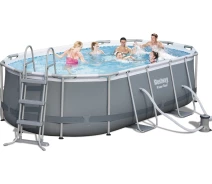 Придбати - басейн  Басейн каркасний Bestway Power Steel 424х250х100 см (56620) з картриджним фільтром і сходами