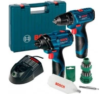 Придбати -  Набір Bosch шуруповерт GSR 120-Li і гайковерт GDR 120-LI + AL 1115 CV + 2 x акб GBA 12V 1.5 Aч + валіза + набір біт