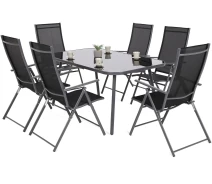 Придбати - комплект садових меблів  Меблі садові комплект HomeGarden Casablanca Grey / Black 6 + 1