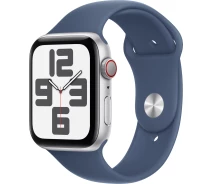 Придбати - смарт-годинник  Apple Watch SE GPS + Cellular (LTE) 44mm Silver Aluminium Case with Denim Sport Band - S/M (MXGP3QH/A)