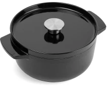 Придбати - кастрюлю та казан  Каструля KitchenAid чавунна з кришкою KitchenAid, 22 см, 3,3 л, чорна (CC006058-001)