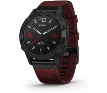 Придбати - смарт-годинник  Смарт-годинник Garmin Fenix 6 Sapphire DLC with Heathered Red Nylon Band (010-02158-16)