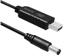 Придбати - кабель та перехідник  Кабель Colorway USB-DC 5.5х2.5mm 12V 1м (CW-CBUD067-BK) чорний