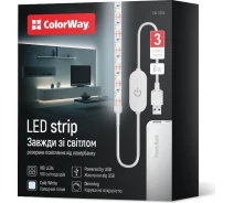 Придбати - світлодіодну стрічку  Світлодіодна LED стрічка Colorway 3м з живленням від USB холодний білий (CW-LD03)