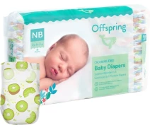 Придбати - підгузник  Підгузки Offspring® розмір NB, до 4 кг, 56 шт, Ківі (DP-OI-FAT-NB56P-HKW)