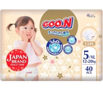 Придбати - підгузник  Підгузки GOO.N Premium Soft для дітей 12-20 кг (розмір 5(XL), на липучках, унісекс, 40 шт) (F1010101-150)