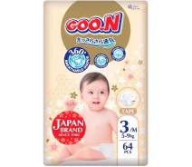 Придбати - підгузник  Підгузки GOO.N Premium Soft для дітей 5-9 кг (розмір 3(M), на липучках, унісекс, 64 шт) (F1010101-154)