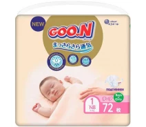 Придбати - підгузник  Підгузки GOO.N Premium Soft для новонароджених до 5 кг (1(NB), на липучках, унісекс, 72 шт) (863222)