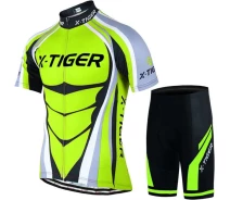 Придбати - велоодяг  Велокостюми X-Тiger QT /T1616 Shorts Green L футболка короткий рукав + шорти велоформу