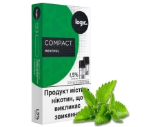 Придбати - аксессуар для электронных сигарет  Картриджі Logic Compact Menthol для POD систем 1.5% 2 шт (Ментол охолоджений).