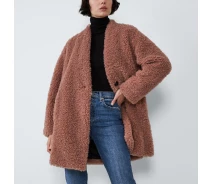 Придбати - жіноче пальто  Пальто жіноче з штучного хутра Peach Berni Fashion (L) Персиковий (55612)