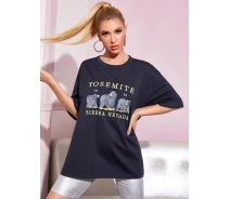 Придбати - жіночу футболку  Футболка жіноча Yosemite Berni Fashion (One Size) Синій (54464)