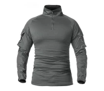 Придбати - чоловічу сорочку  Тактична сорочка Lesko A655 Gray 2XL (38 р.) Чоловіча мілітарі з довгим рукавом камуфляж армійська