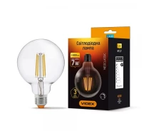 Придбати - LED-лампу  Лампа филаментам VIDEX Filament G95FD 7W E27 4100K 220V диммер (VL-G95FD-07274)