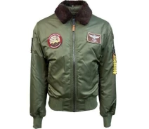 Придбати - чоловічий бомбер  Оригінальний бомбер Top Gun B-15 Nylon Bomber Jacket With Removable Patches TGJ1732 (Olive)