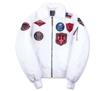 Придбати - чоловічий бомбер  Бомбер Top Gun Official B-15 Men's Flight Bomber Jacket With Patches TGJ1542P (White)