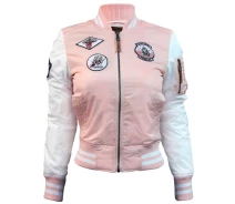 Придбати - жіночий бомбер  Оригінальний жіночий бомбер Miss Top Gun Color Block Ma-1 TGJ1677 (Light Pink)