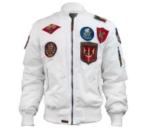 Придбати - чоловічий бомбер  Оригінальний бомбер Top Gun MA-1 Nylon Bomber Jacket with Patches TGJ1540P (White)