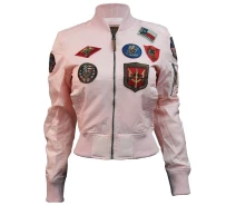 Придбати - жіночий бомбер  Оригінальний жіночий бомбер Miss Top Gun MA-1 jacket with patches TGJ1573P-S (Pink)