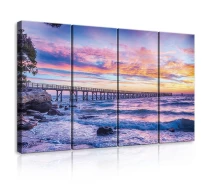 Придбати - картину  Модульная картина на холсте 4x30x80 см Закат над морем (PS10514S7)