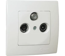 Придбати - розетку и выключатель  Розетка TV+R+SAT кінцева Makel Lillium Natural Kare білий 32001134