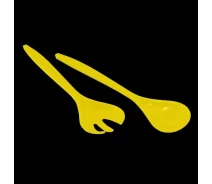 Придбати - поварскую лопатку, ложку, вилку  Ложка і вилка для салату Алеана пластик, 17 см, темно-жовтий