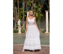 Придбати - пляжну сукню  Мереживне плаття в підлогу Fresh Cotton 21F-021C 46 (L) Білий Fresh Cotton 21F-021C