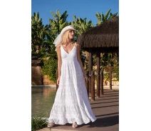 Придбати - пляжну сукню  Довге мереживне плаття Fresh Cotton 21F-023C 44 (M) Білий Fresh Cotton 21F-023C