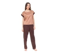 Придбати - жіночу піжаму  Піжама сатиновая NOSTRA Natural Brown M (2937730068940)