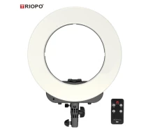 Придбати - кільцеве світло  Кільцевий LED освітлювач TRIOPO (14") з димером та дистанційним пультом - для портретної, бьюти та селфі зйомки.