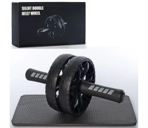 Придбати - ролик для преса  Ролик для м'язів преса подвійний Ab Wheel Ultra FitMaker чорний (тренажер, колесо, гімнастичний)