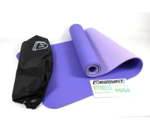 Придбати - килимок для фітнесу та йоги  Килимок для йоги TPE + TC EasyFit ECO-Friendly 6 мм бузковий - світло-бузковий (мат-каремат спортивний, йогамат для фітнесу, пілатесу) (116323)